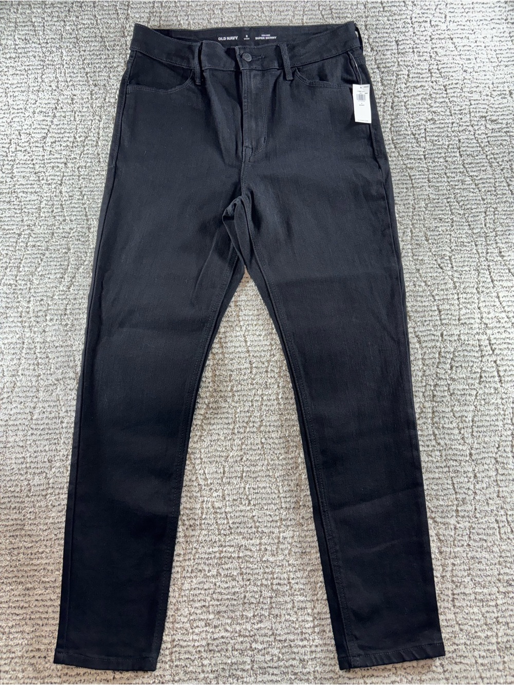 NWT Old Navy Women’s Size 8 Short Black High Rise‎ Super Skinny Jeans